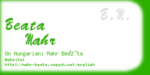 beata mahr business card